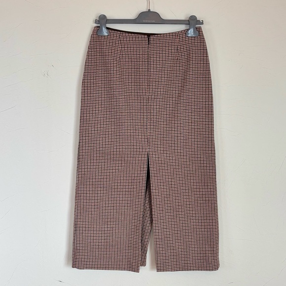 MAJE Jaisa Brown Houndstooth
Pattern Slit Midi Skirt - Picture 6 of 16